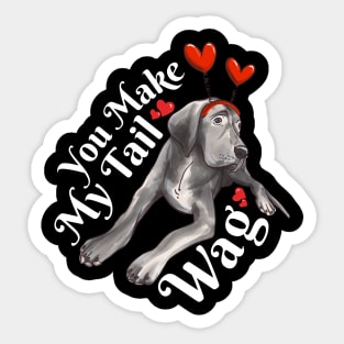 You Make My Tail Wag Funny Labrador Valentines Day Sticker